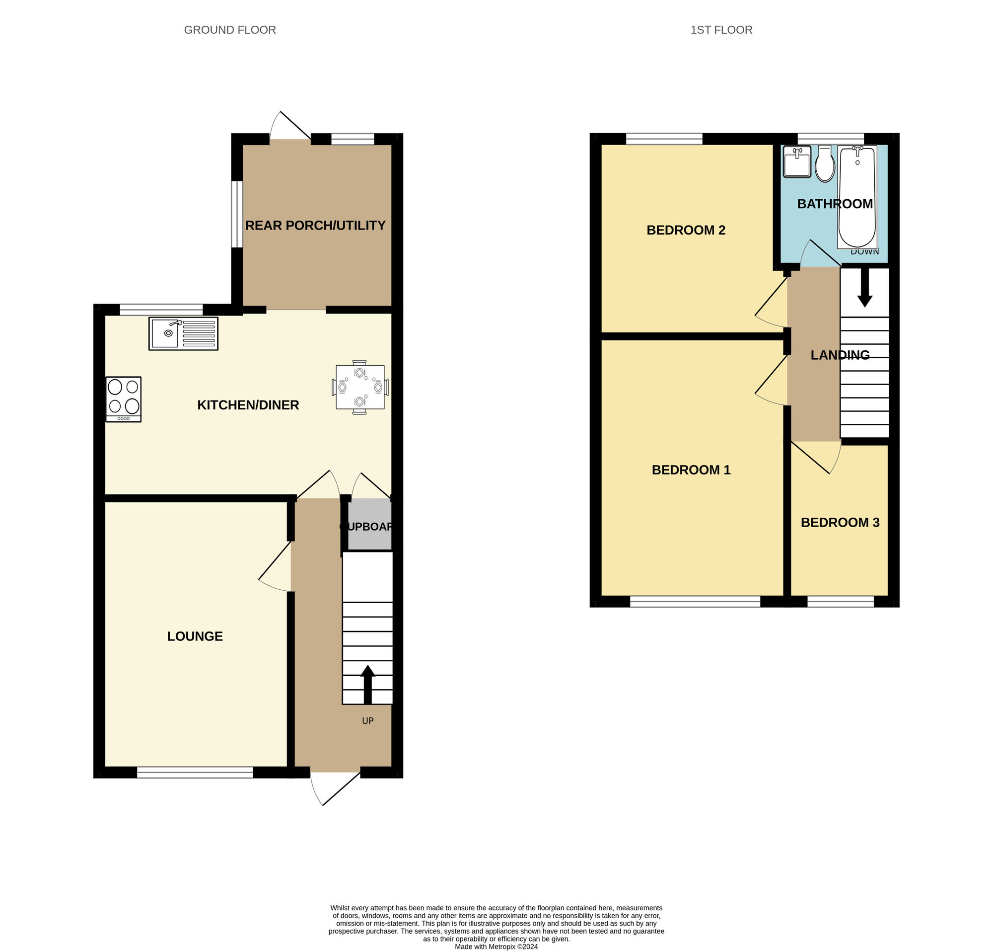 Floorplan of 3 bedroom Mid Terrace House for sale, Manor Road, Hull, East Yorkshire, HU5