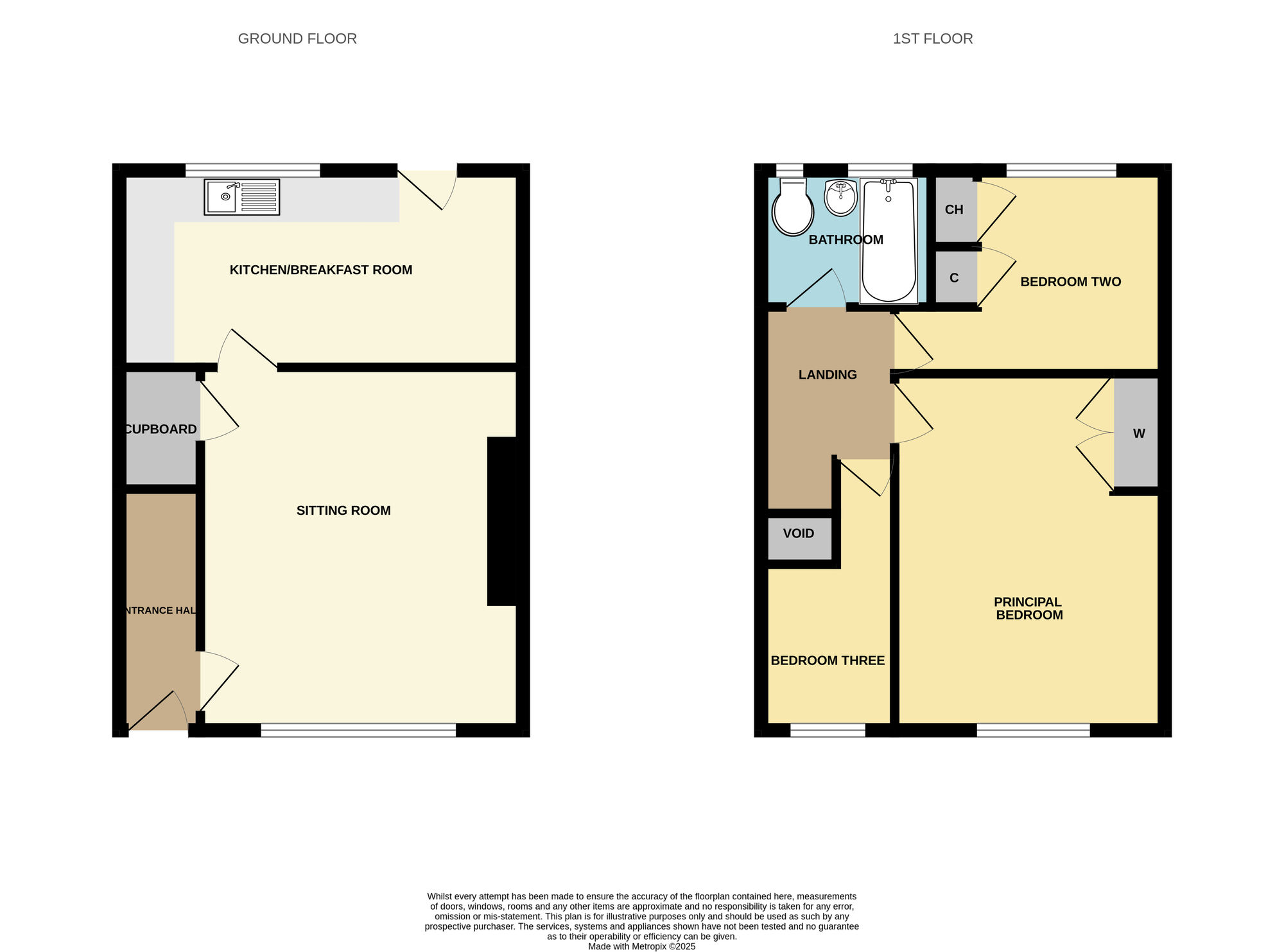 Floorplan of 3 bedroom Mid Terrace House for sale, Deben Grove, Hull, East Yorkshire, HU8