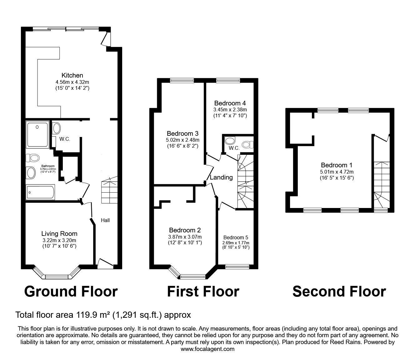 Floorplan of 5 bedroom Mid Terrace House for sale, James Reckitt Avenue, Hull, East Yorkshire, HU8