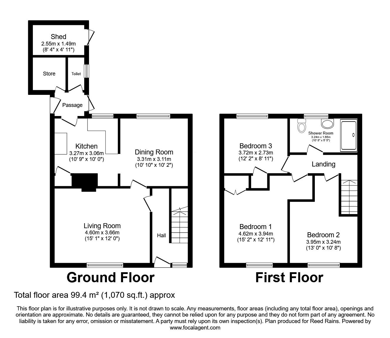 Floorplan of 3 bedroom Mid Terrace House for sale, Leander Road, Hull, East Yorkshire, HU9