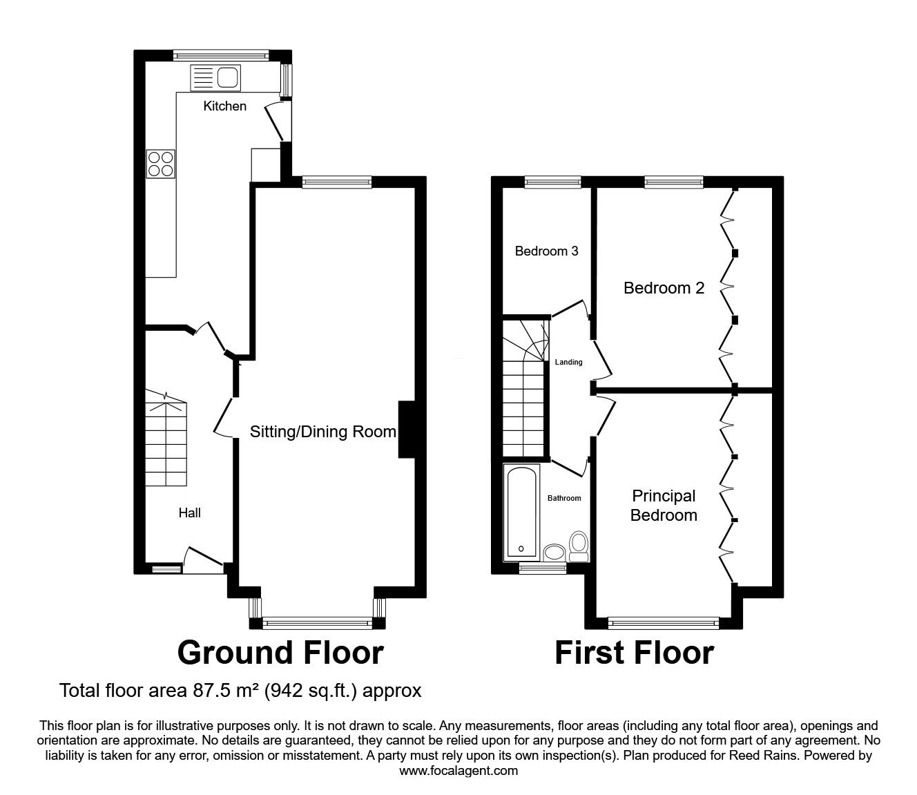 Floorplan of 3 bedroom Mid Terrace House for sale, Watt Street, Hull, East Yorkshire, HU9