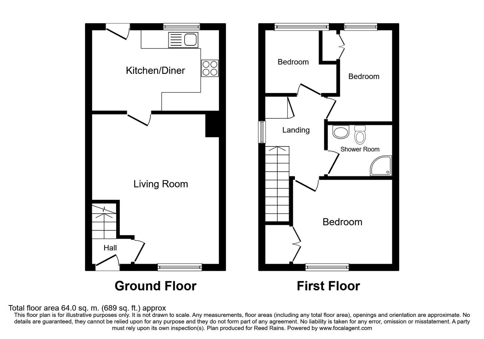 Floorplan of 3 bedroom Semi Detached House for sale, Blossom Grove, Hull, East Yorkshire, HU8