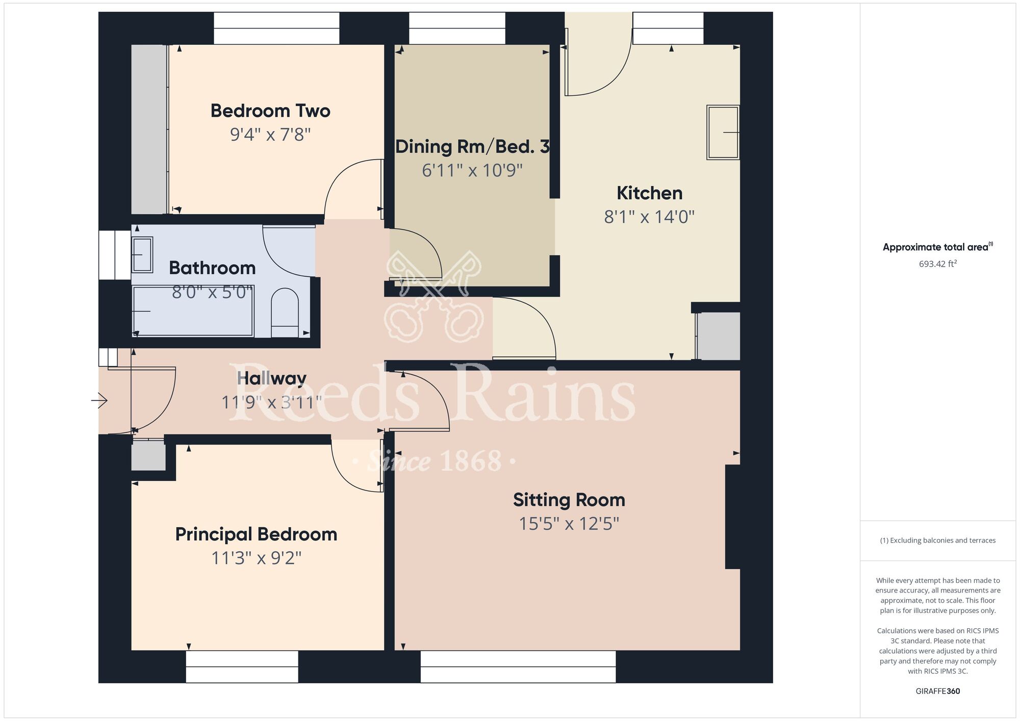 Floorplan of 3 bedroom Semi Detached Bungalow for sale, Winchester Avenue, Hull, East Yorkshire, HU9