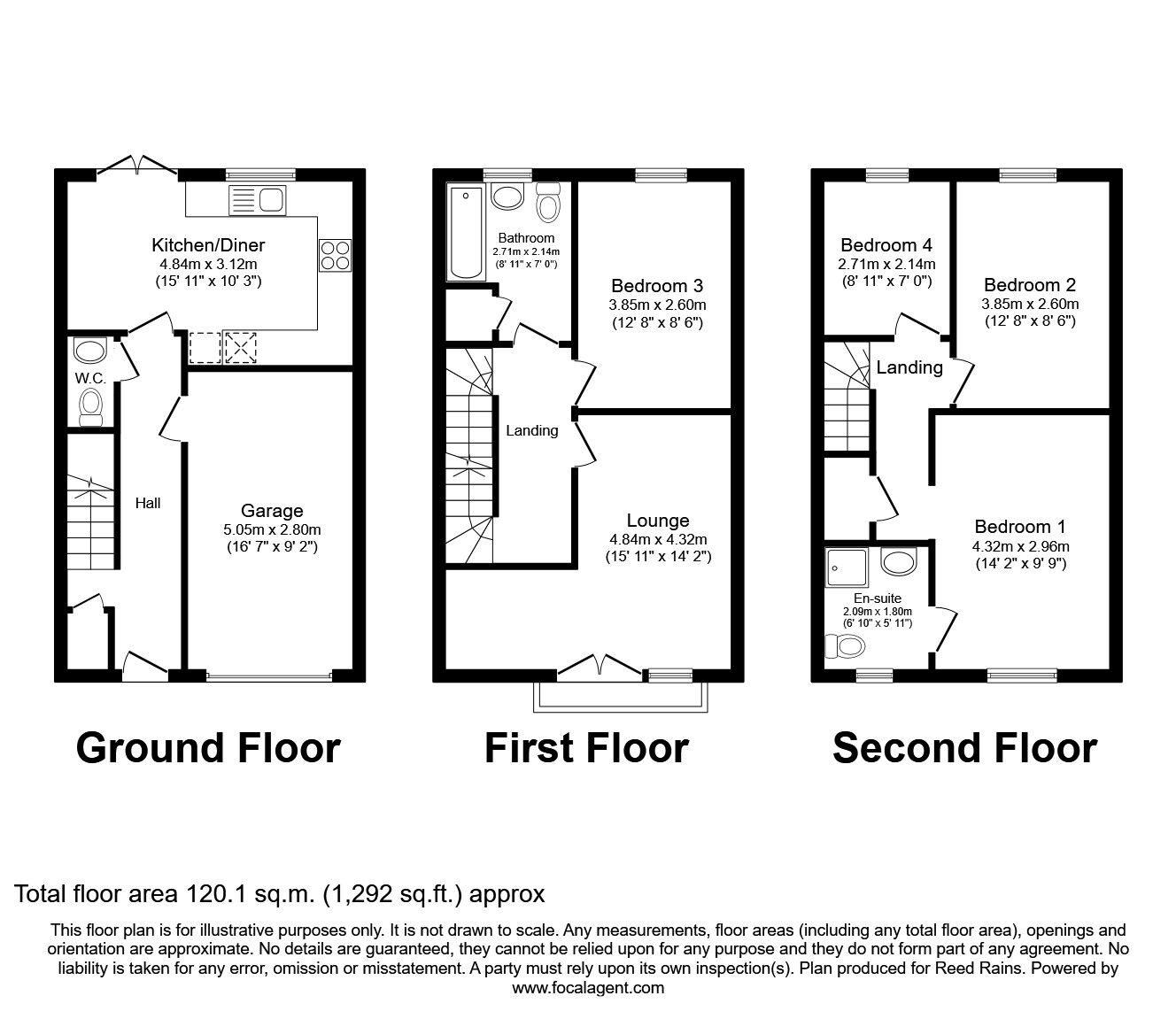 Floorplan of 4 bedroom Semi Detached House to rent, Guardsman Tony Downes Way, Droylsden, Greater Manchester, M43