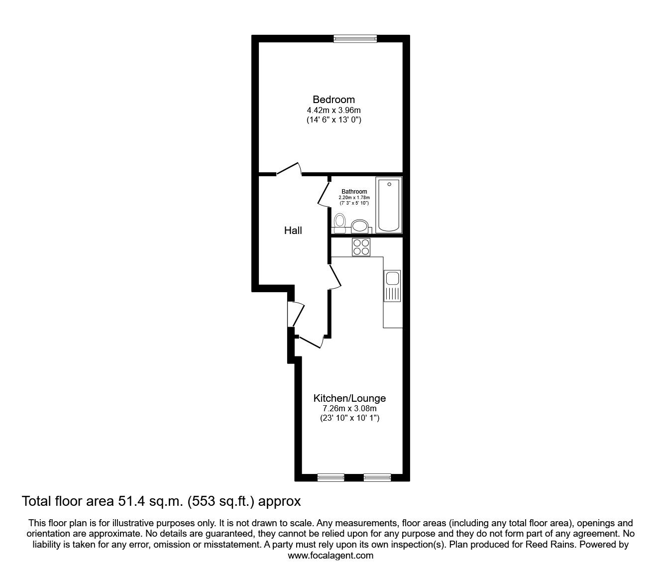 Floorplan of  Flat to rent, King Street, Dukinfield, Greater Manchester, SK16