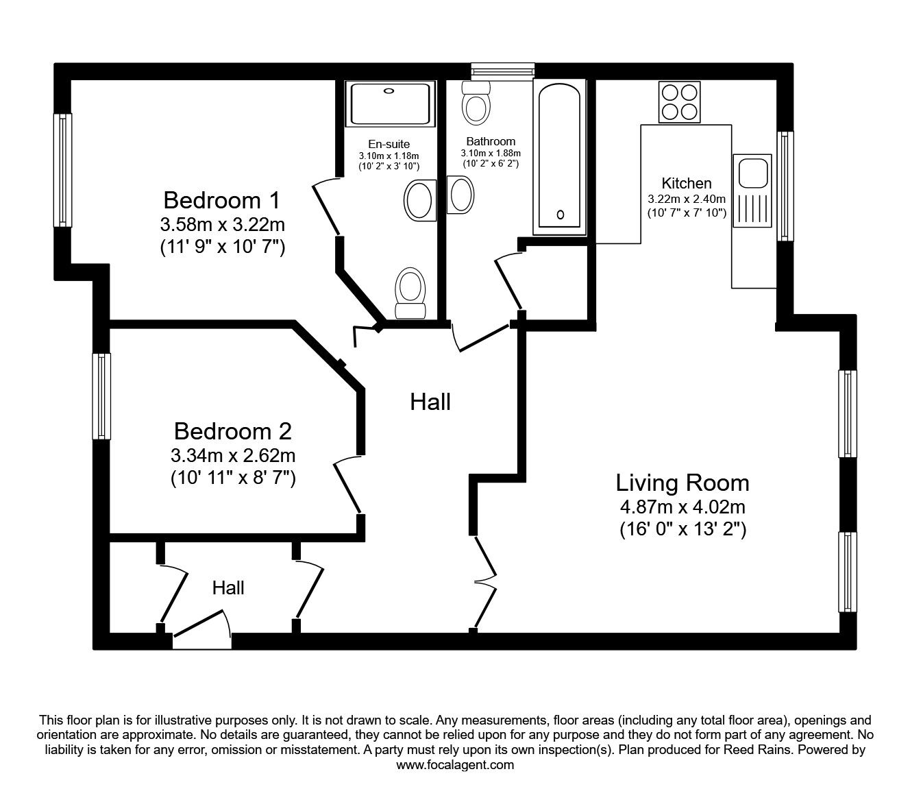 Floorplan of 2 bedroom  Flat to rent, The Links, Hyde, Greater Manchester, SK14