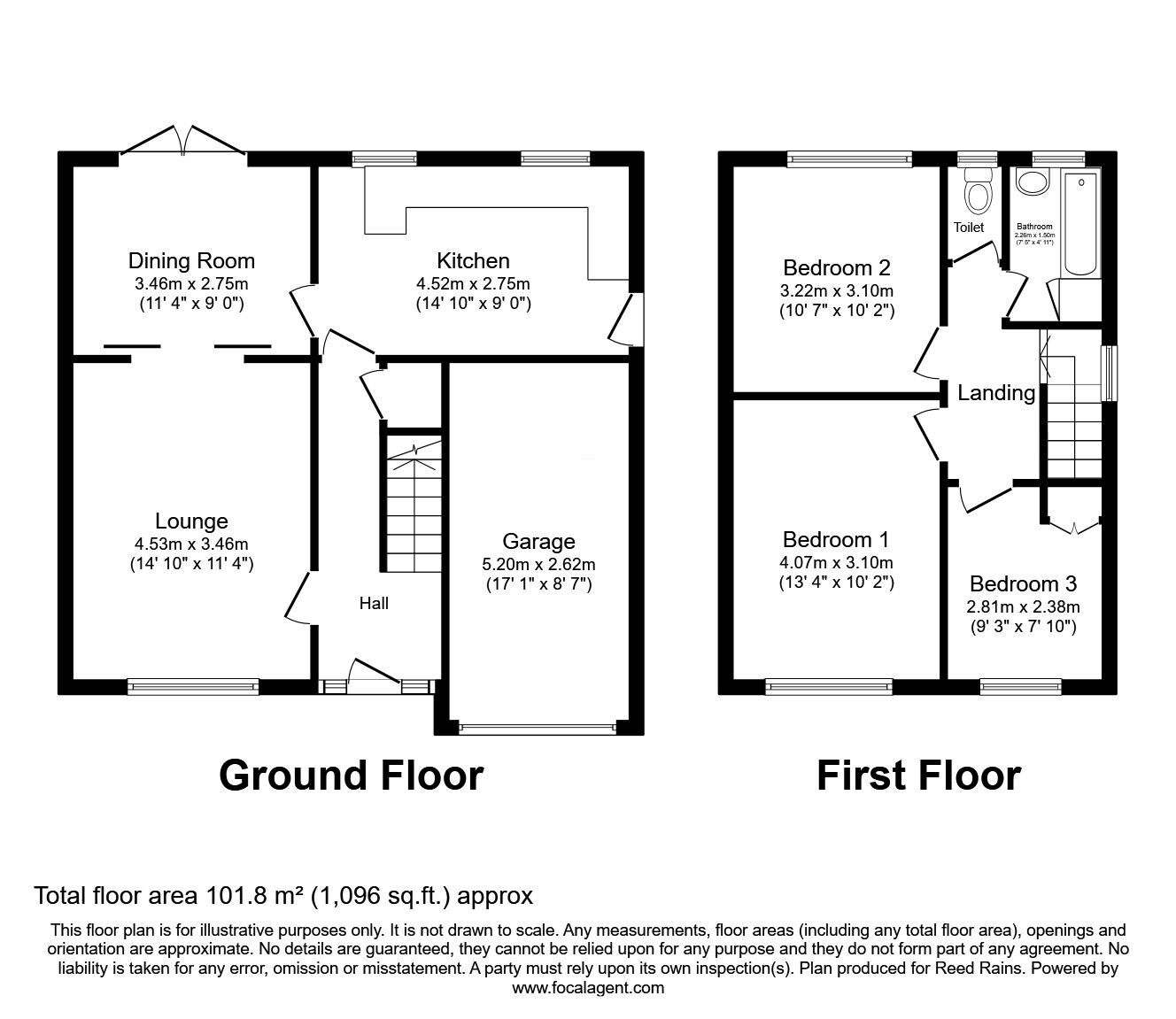 Floorplan of 3 bedroom Detached House for sale, Danby Road, Hyde, Greater Manchester, SK14