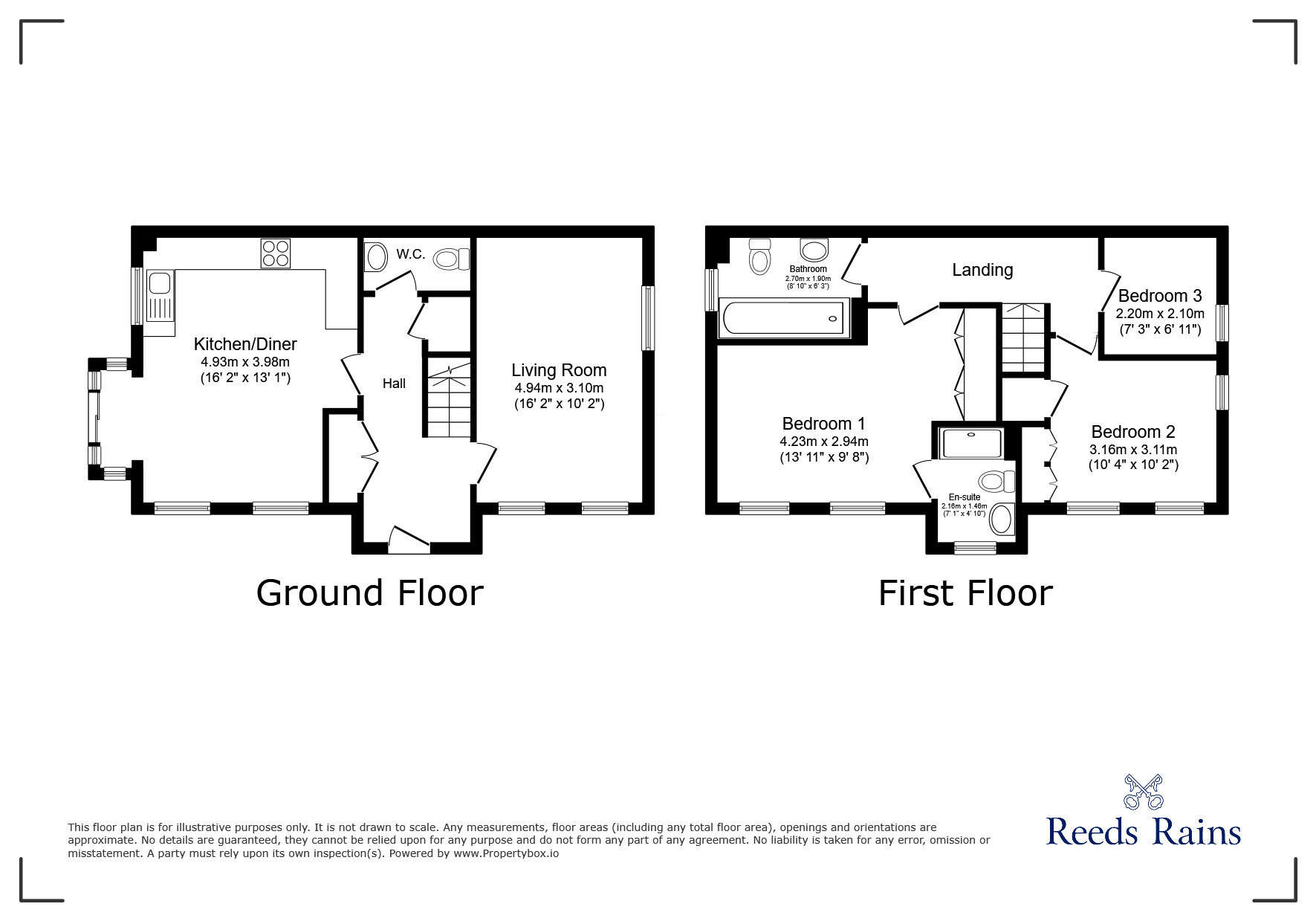 Floorplan of 3 bedroom Semi Detached House for sale, Elder Close, Hyde, Greater Manchester, SK14