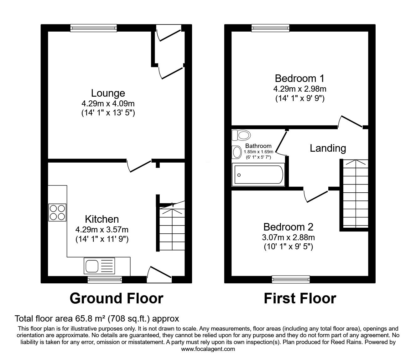 Floorplan of 2 bedroom Mid Terrace House for sale, Lumn Road, Hyde, Greater Manchester, SK14