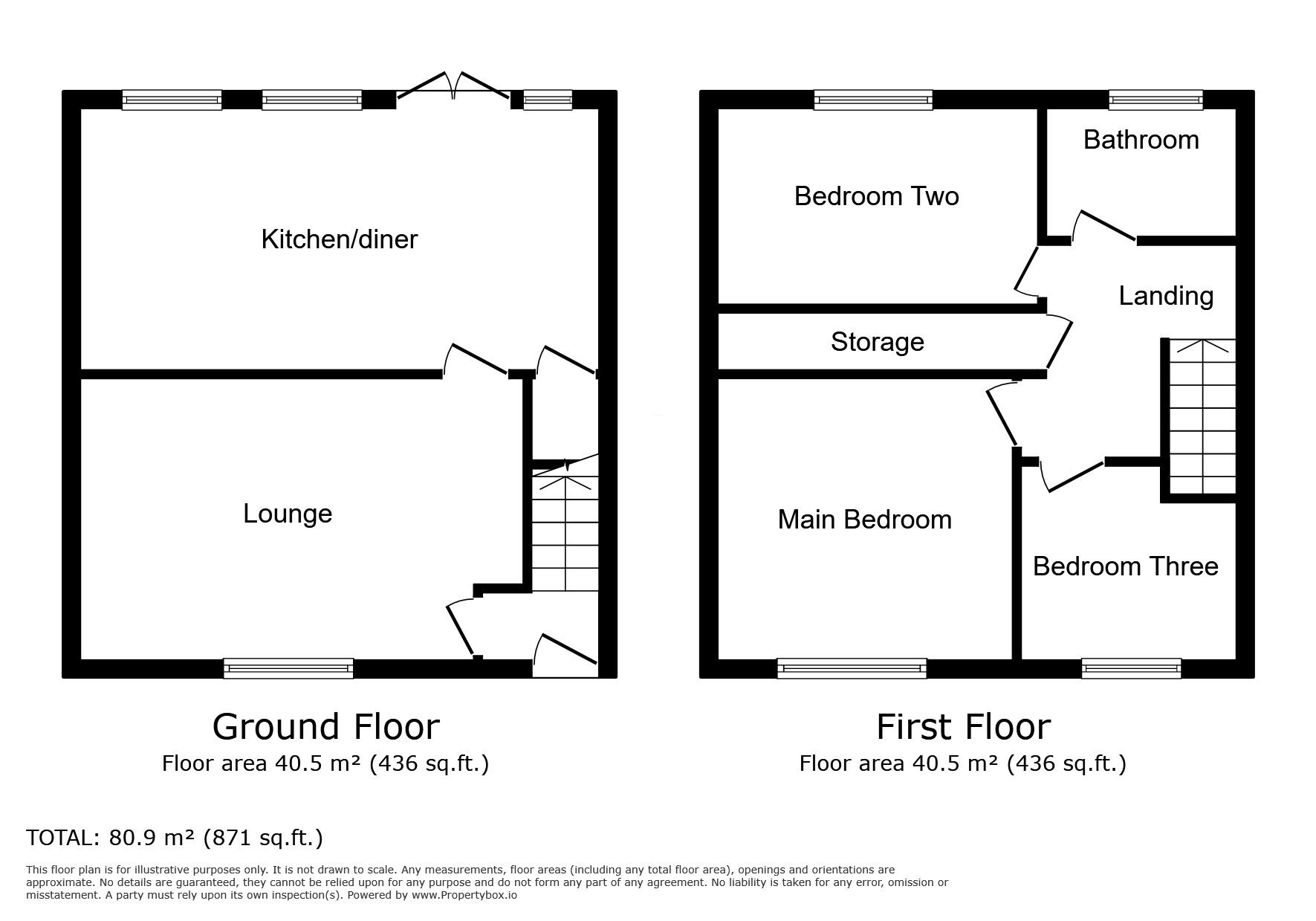 Floorplan of 3 bedroom End Terrace House for sale, Grange Road South, Hyde, Greater Manchester, SK14