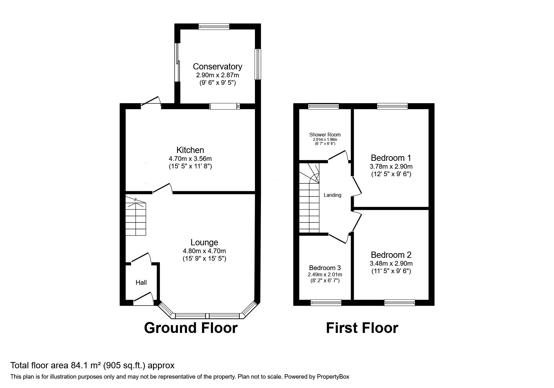 Floorplan of 3 bedroom Semi Detached House for sale, Trafalgar Avenue, Audenshaw, Greater Manchester, M34