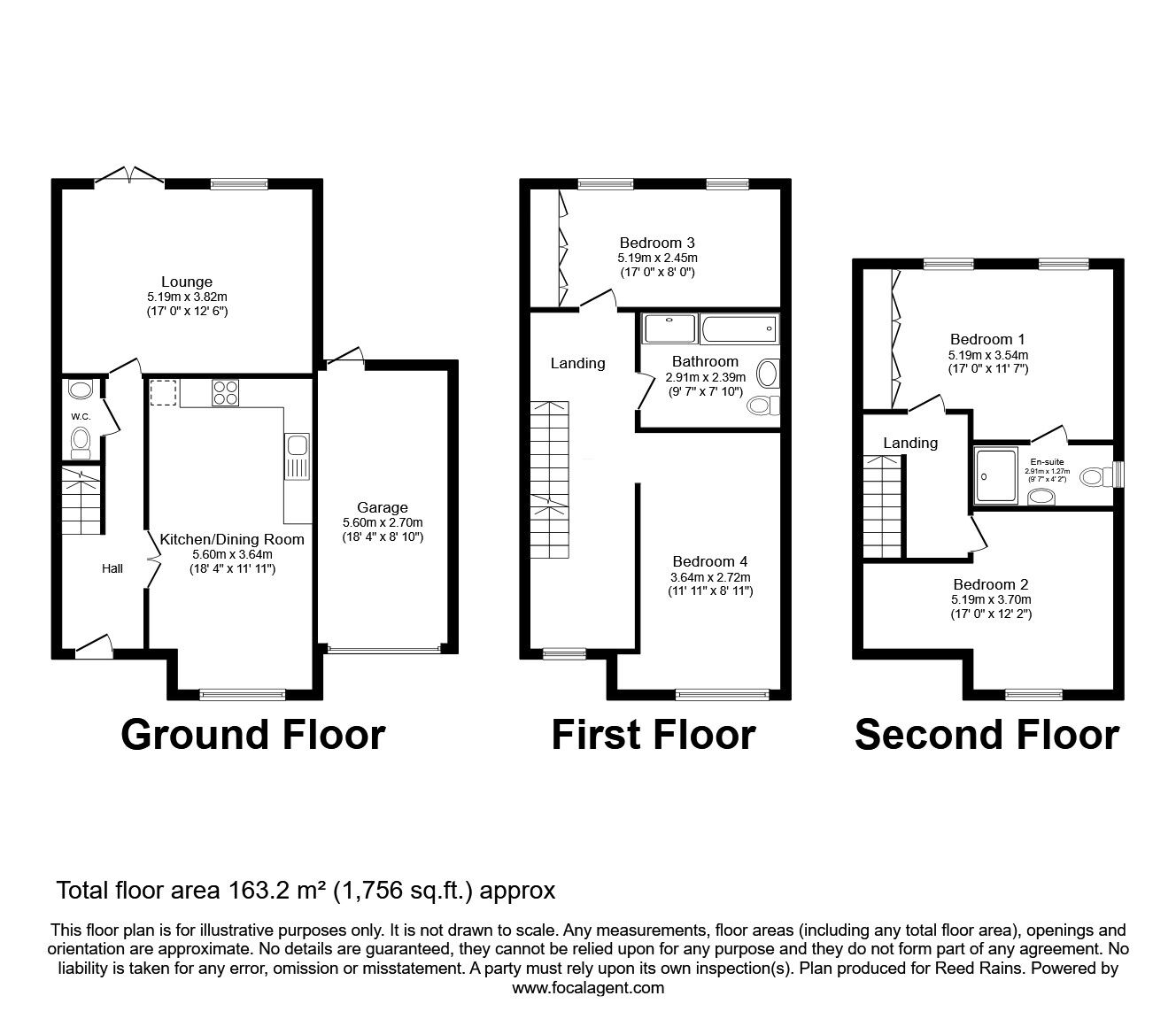 Floorplan of 4 bedroom Semi Detached House for sale, The Fairways, Dukinfield, Greater Manchester, SK16