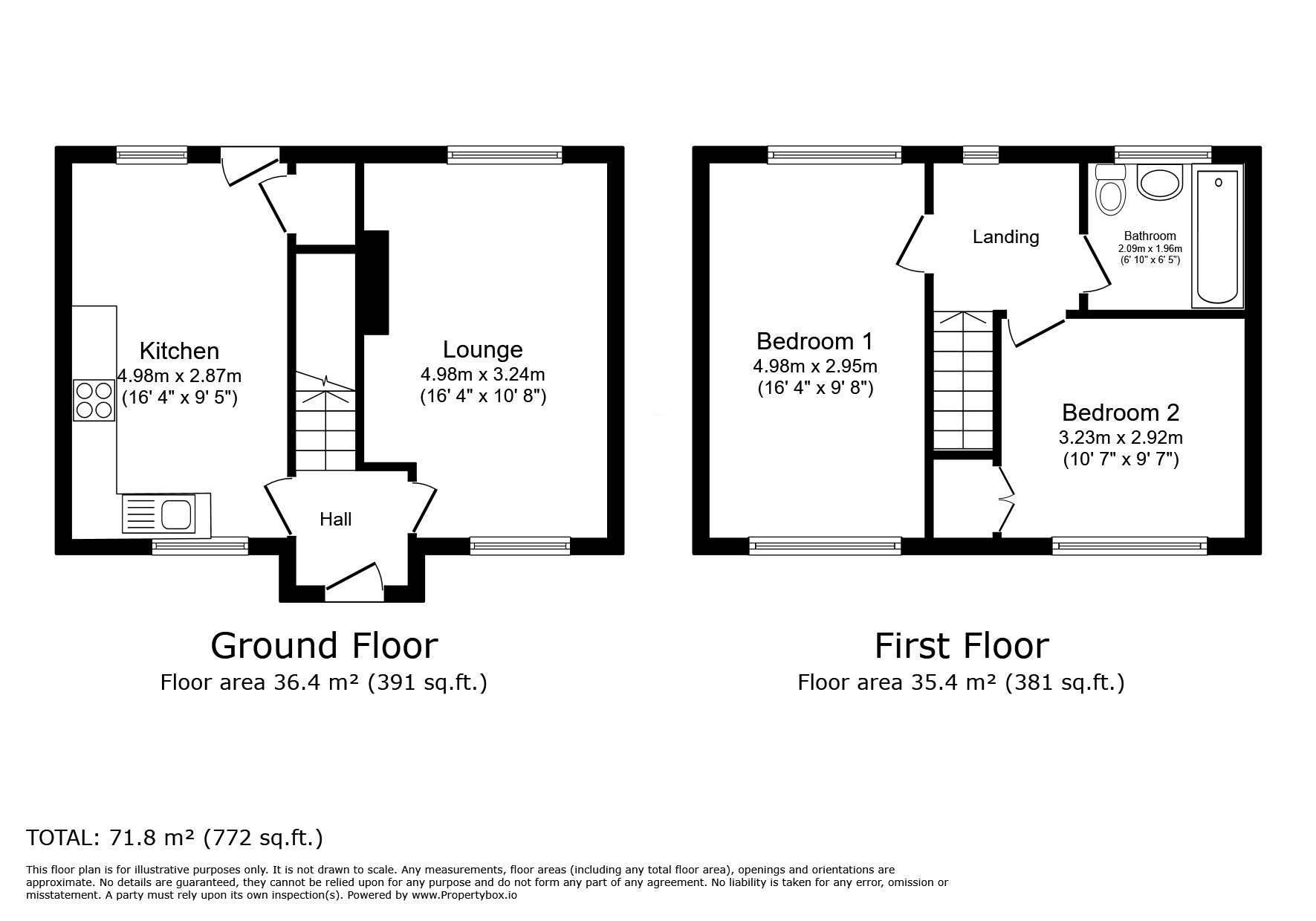 Floorplan of 2 bedroom End Terrace House for sale, Cheetham Fold Road, Hyde, Greater Manchester, SK14