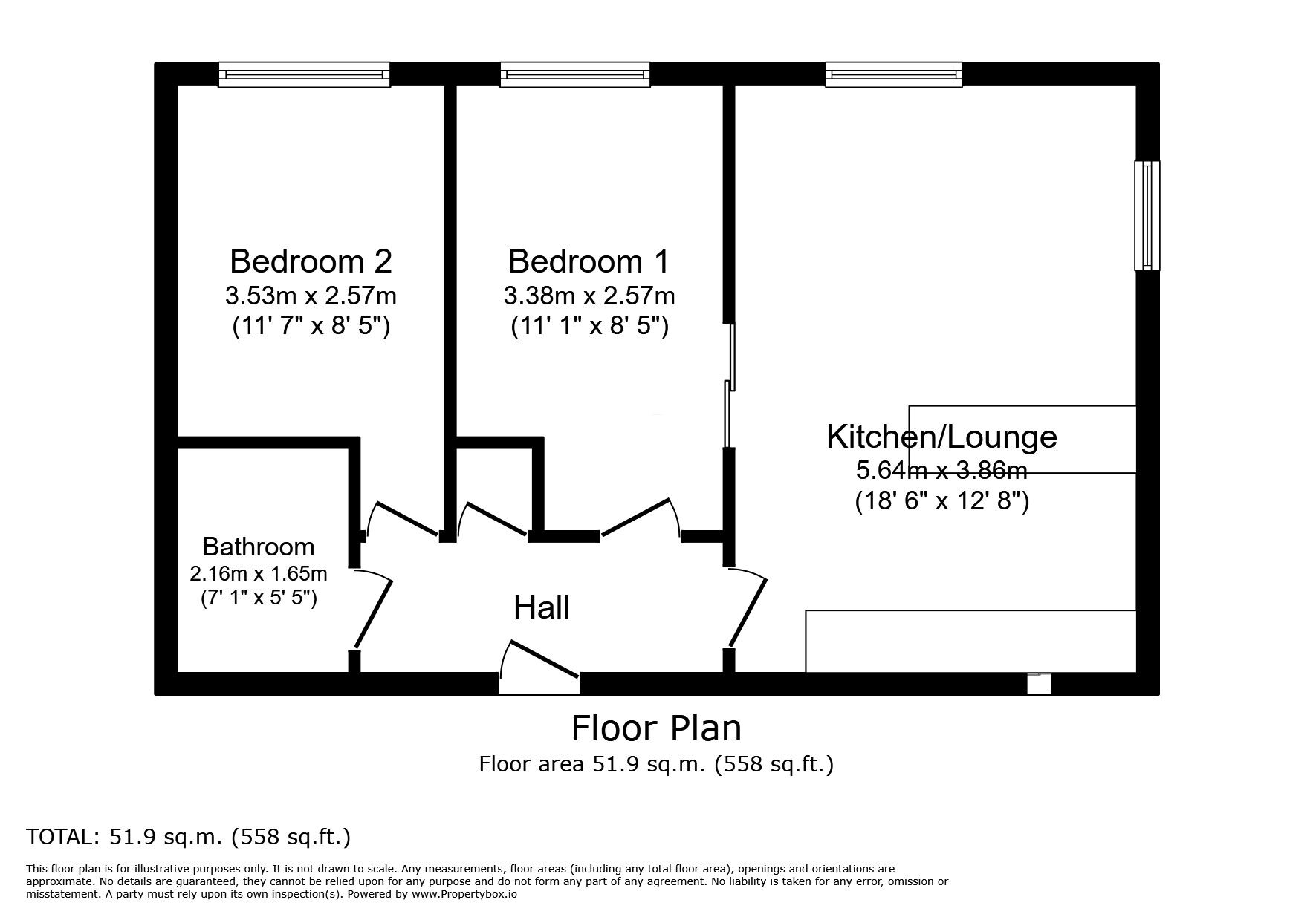 Floorplan of 2 bedroom  Flat for sale, Ridling Lane, Hyde, Greater Manchester, SK14