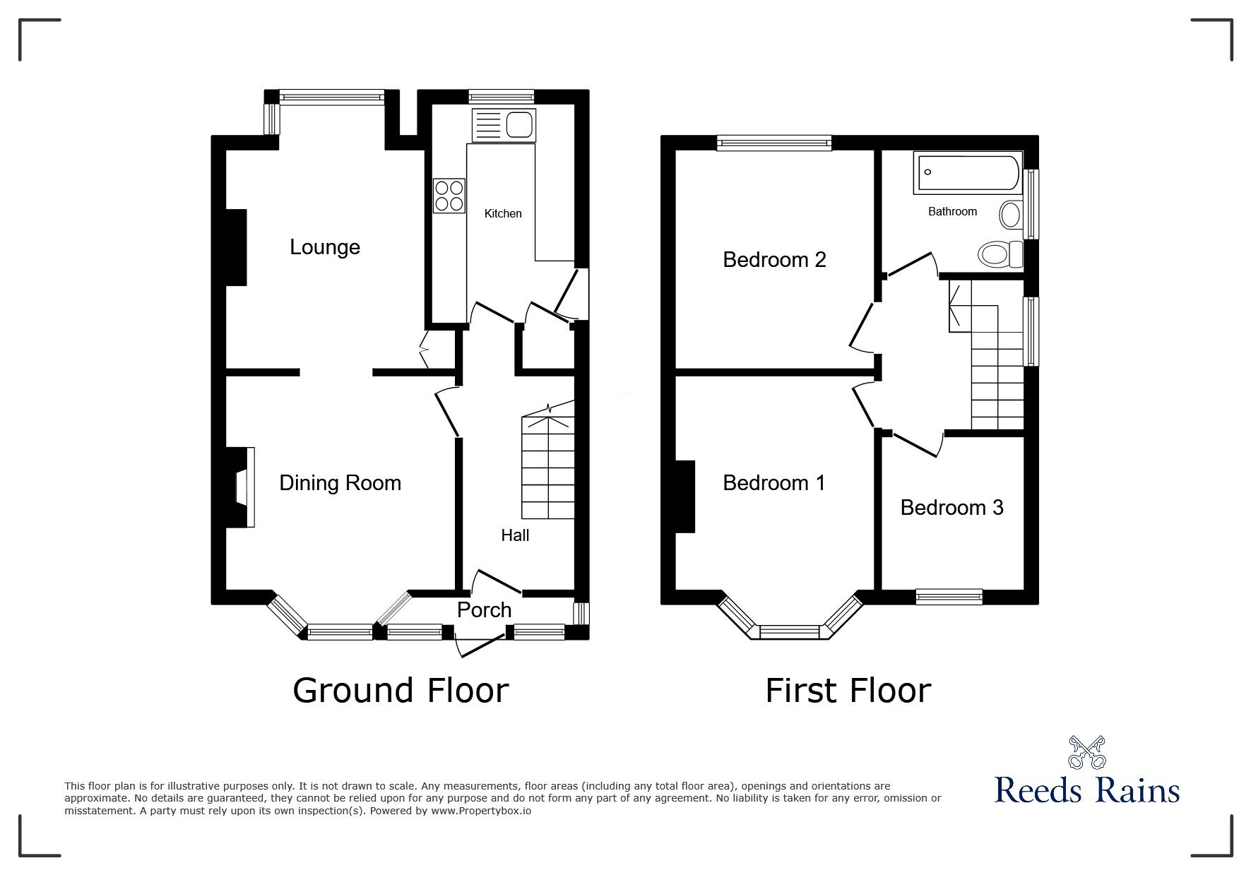 Floorplan of 3 bedroom Semi Detached House for sale, Balmoral Avenue, Hyde, Greater Manchester, SK14