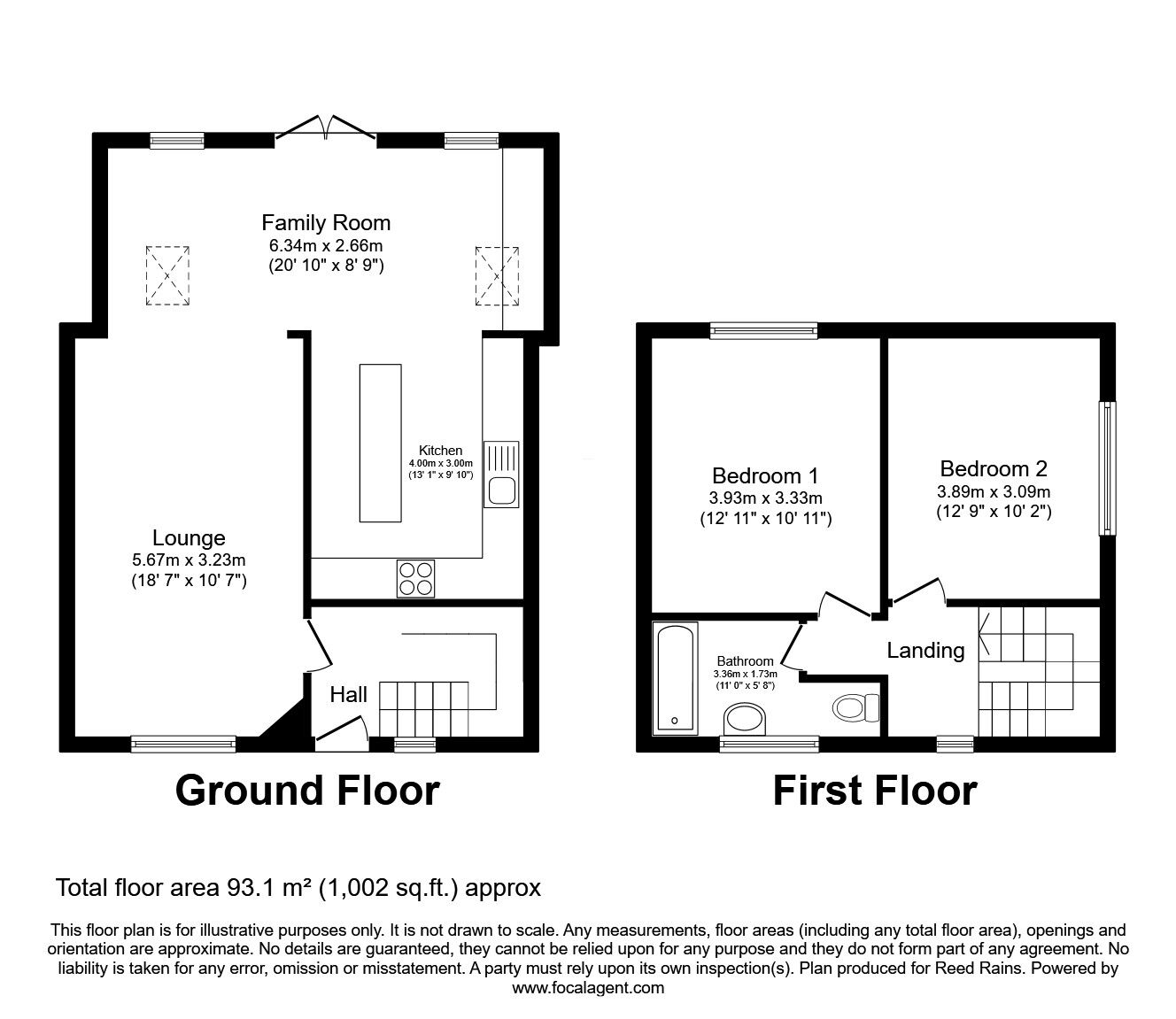 Floorplan of 2 bedroom End Terrace House for sale, Dawlish Close, Hyde, Greater Manchester, SK14