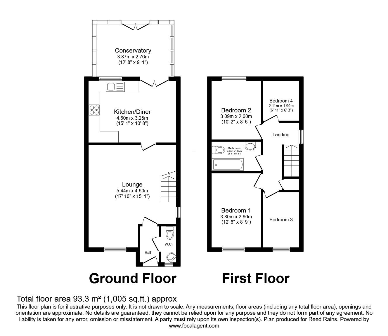 Floorplan of 4 bedroom Semi Detached House for sale, Newbold Close, Dukinfield, Greater Manchester, SK16