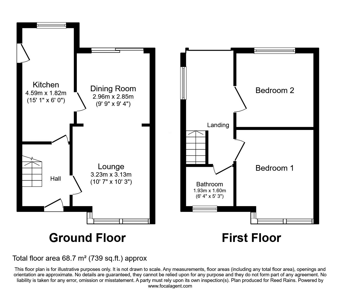 Floorplan of 2 bedroom Semi Detached House for sale, Belmont Avenue, Denton, Greater Manchester, M34