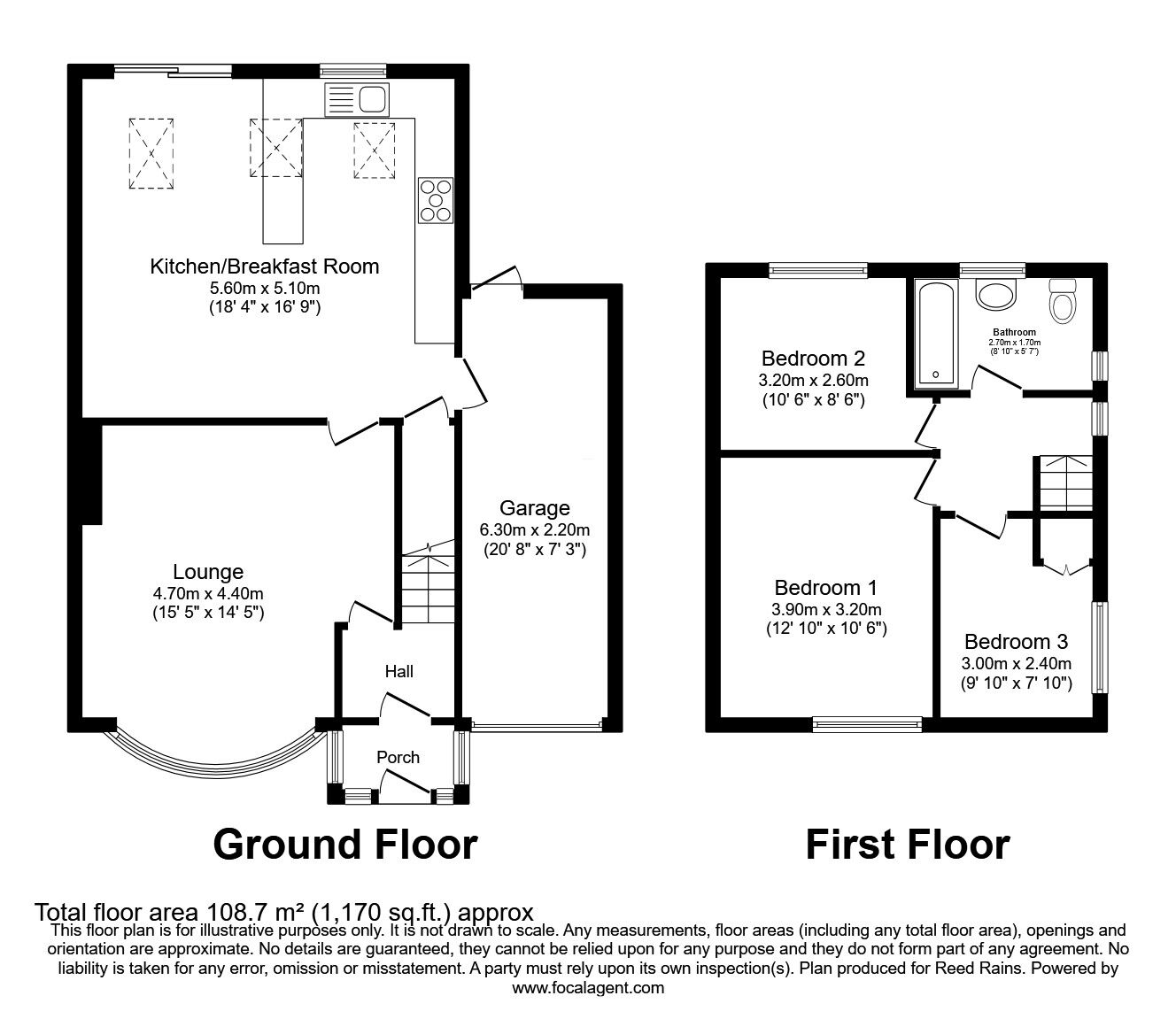 Floorplan of 3 bedroom Semi Detached House for sale, Arnold Road, Hyde, Greater Manchester, SK14