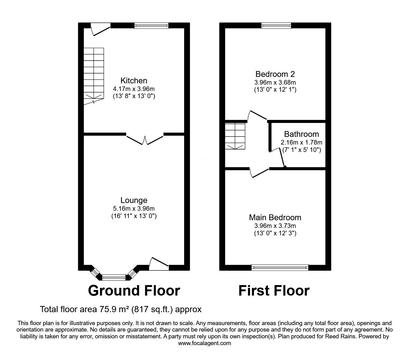 Floorplan of 2 bedroom Mid Terrace House for sale, Lumn Road, Hyde, Greater Manchester, SK14