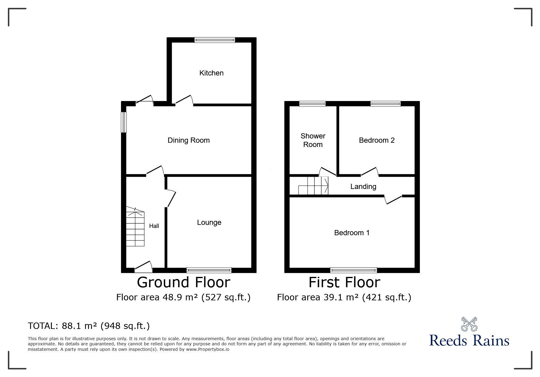 Floorplan of 2 bedroom End Terrace House for sale, Victoria Street, Hyde, Greater Manchester, SK14