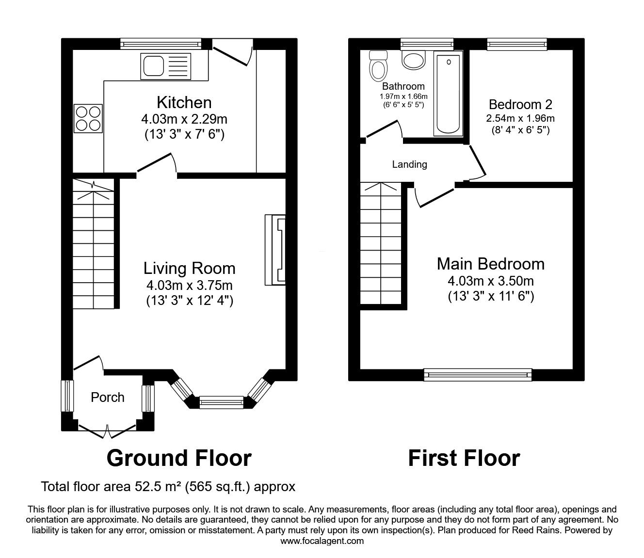 Floorplan of 2 bedroom  House for sale, Ashley Street, Hyde, Greater Manchester, SK14