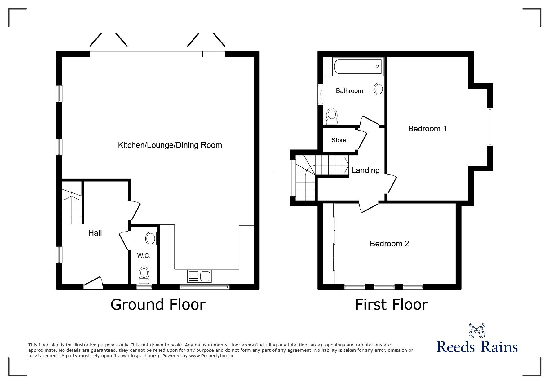 Floorplan of 2 bedroom Detached Bungalow for sale, St. Marys Road, Hyde, Greater Manchester, SK14