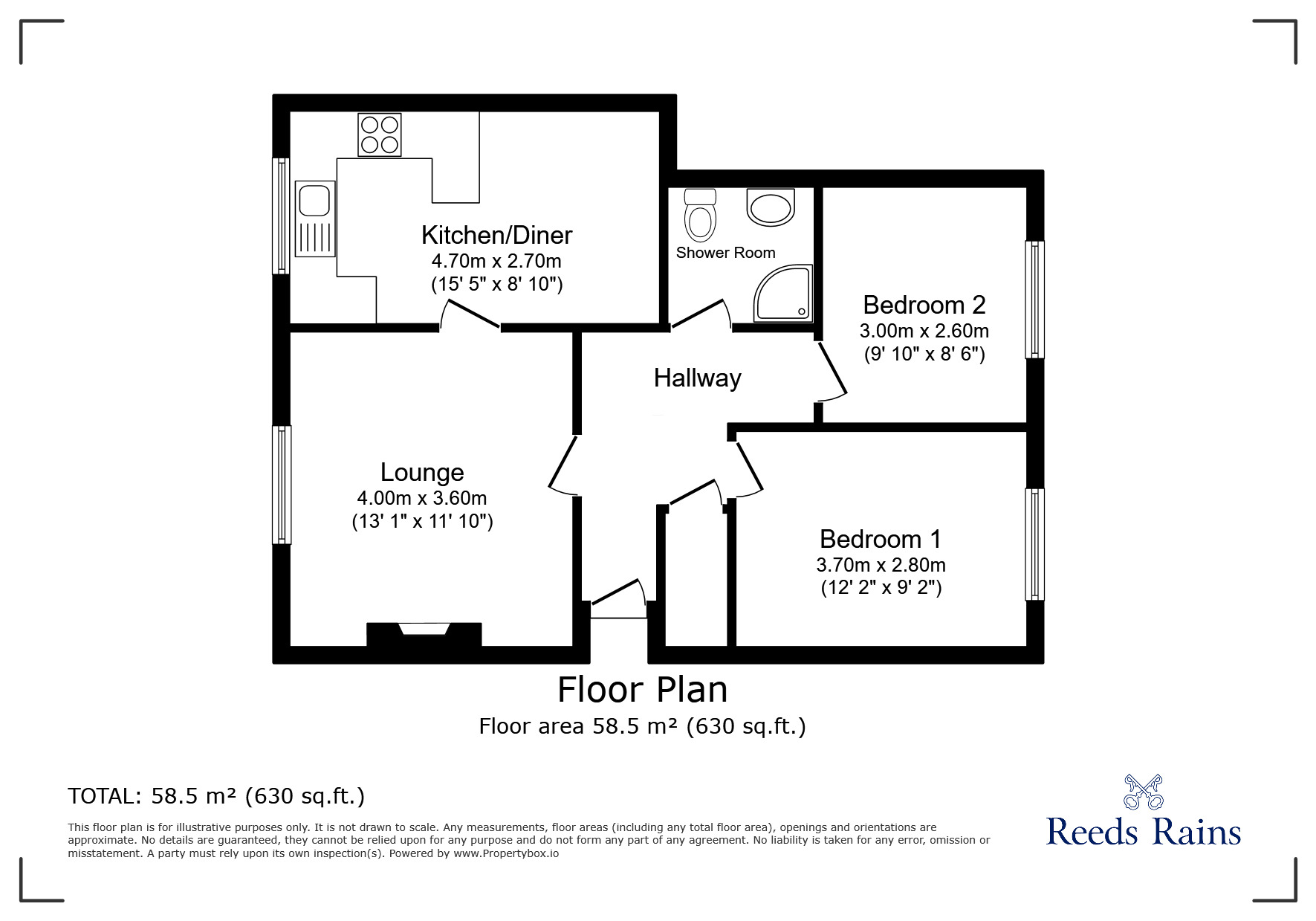 Floorplan of 1 bedroom  Flat for sale, Mottram Road, Hyde, Greater Manchester, SK14