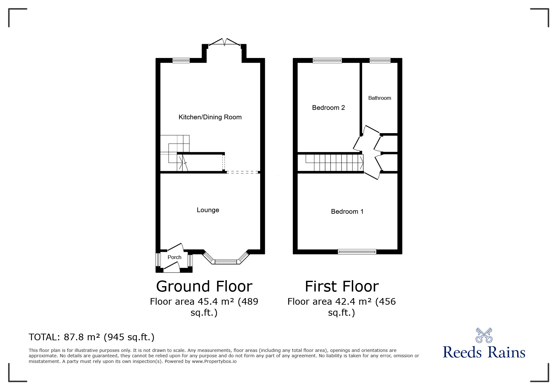 Floorplan of 2 bedroom Mid Terrace House for sale, Clarendon Road, Hyde, Greater Manchester, SK14