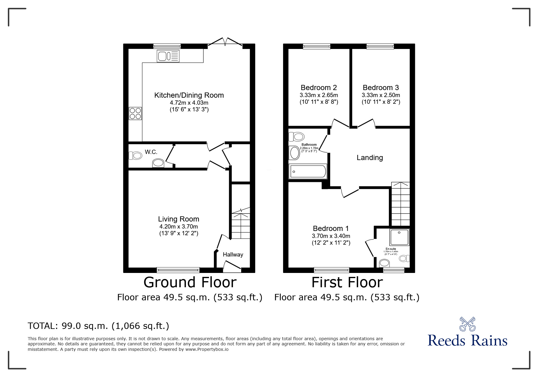 Floorplan of 3 bedroom Semi Detached House for sale, Chapman Avenue, Hyde, Greater Manchester, SK14