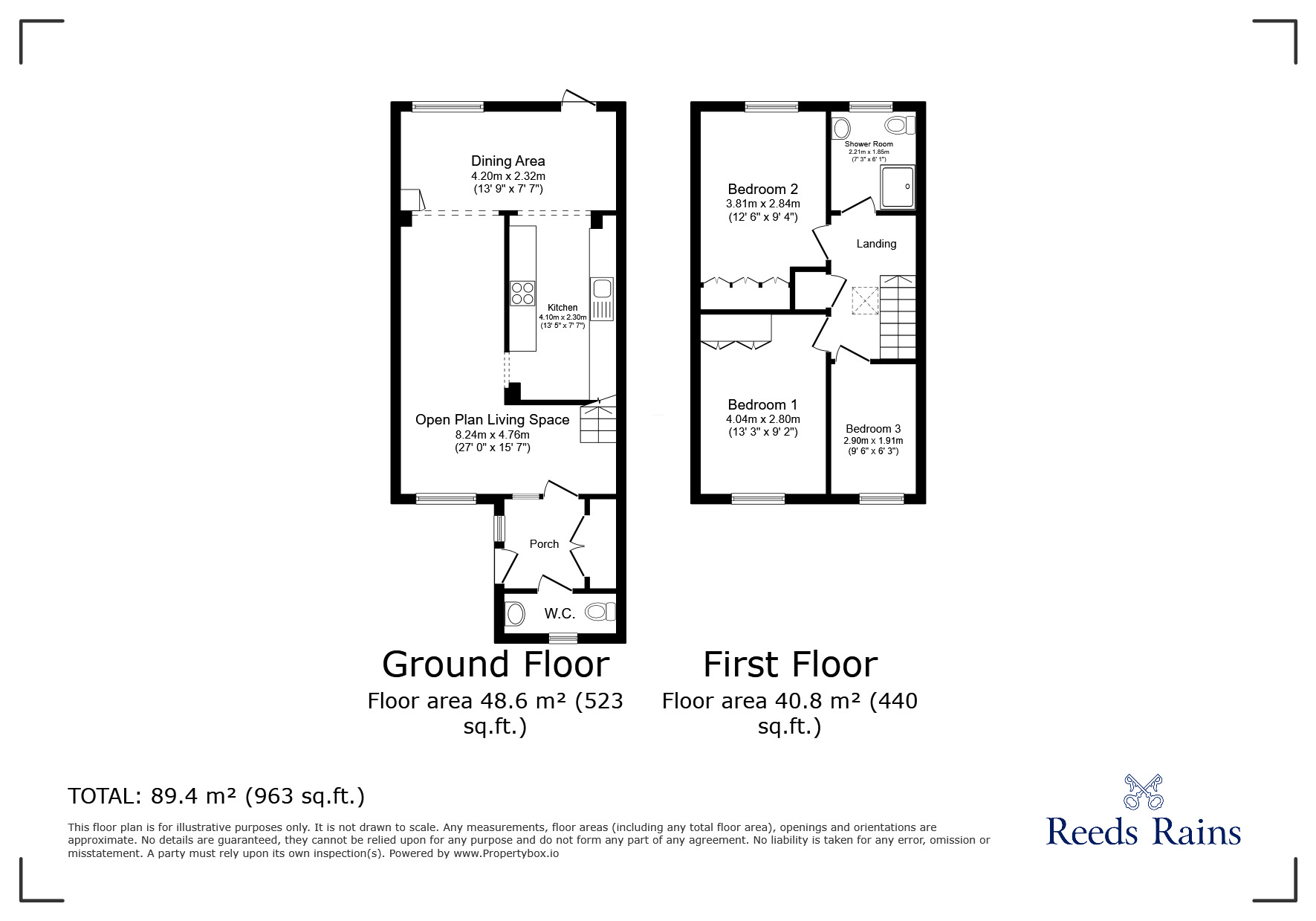 Floorplan of 3 bedroom End Terrace House for sale, Poplar Way, Ilford, IG6