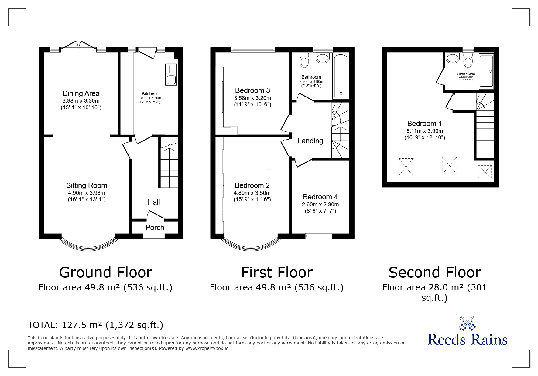 Floorplan of 4 bedroom Mid Terrace House for sale, Meadway, Ilford, IG3