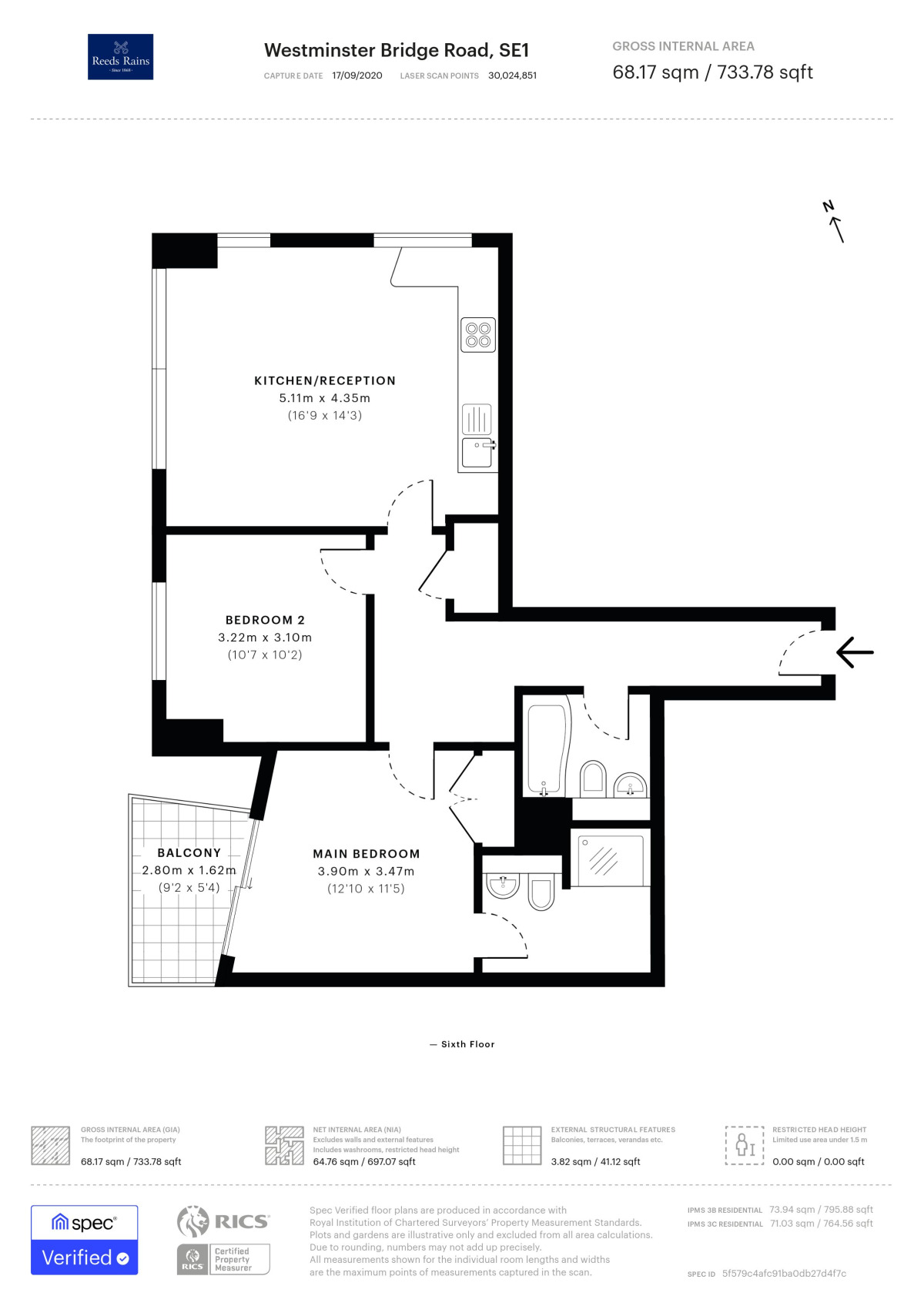 Floorplan of 2 bedroom  Flat to rent, London, SE1