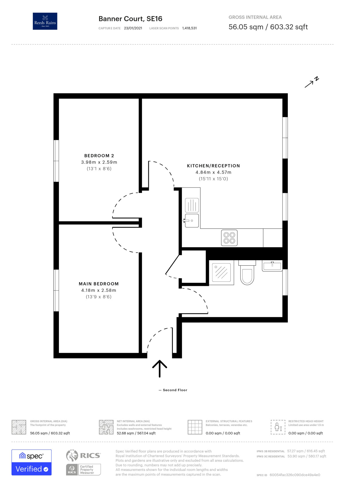 Floorplan of 2 bedroom  Flat to rent, Raymouth Road, London, SE16