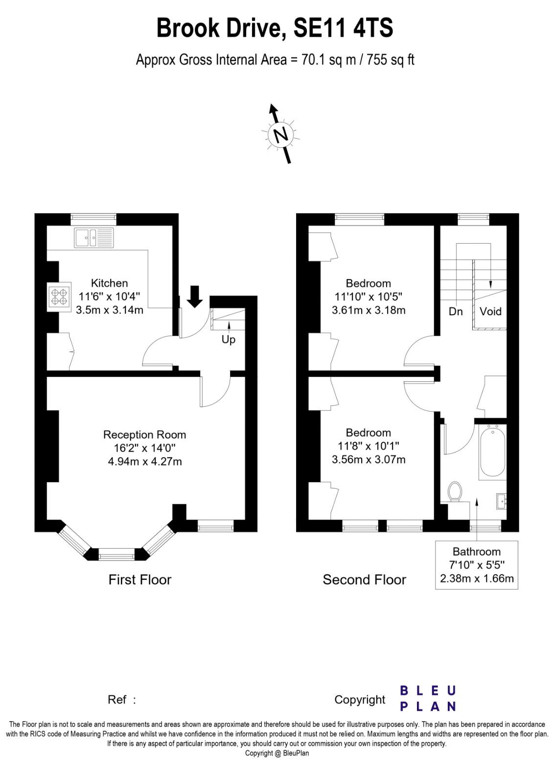 Floorplan of 2 bedroom  Flat to rent, Brook Drive, London, SE11