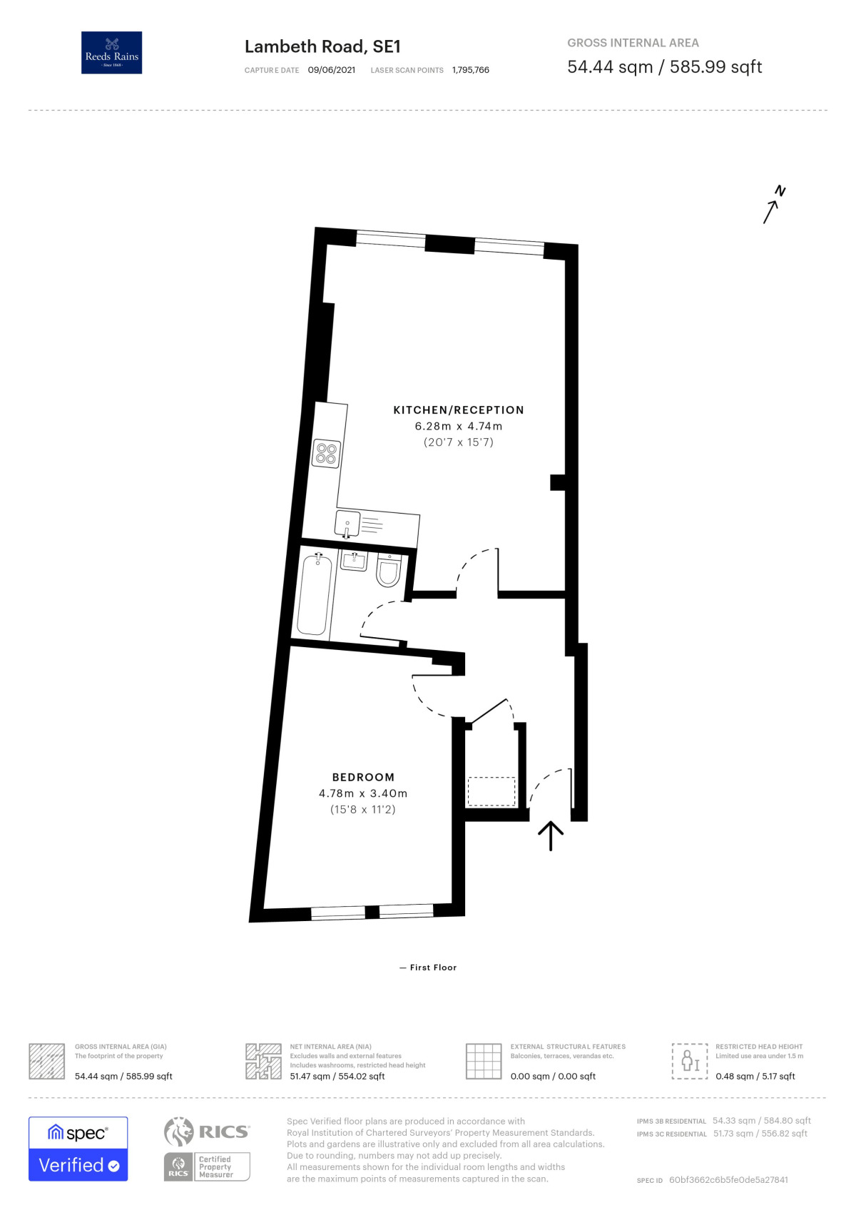 Floorplan of 1 bedroom  Flat to rent, Lambeth Road, London, SE1