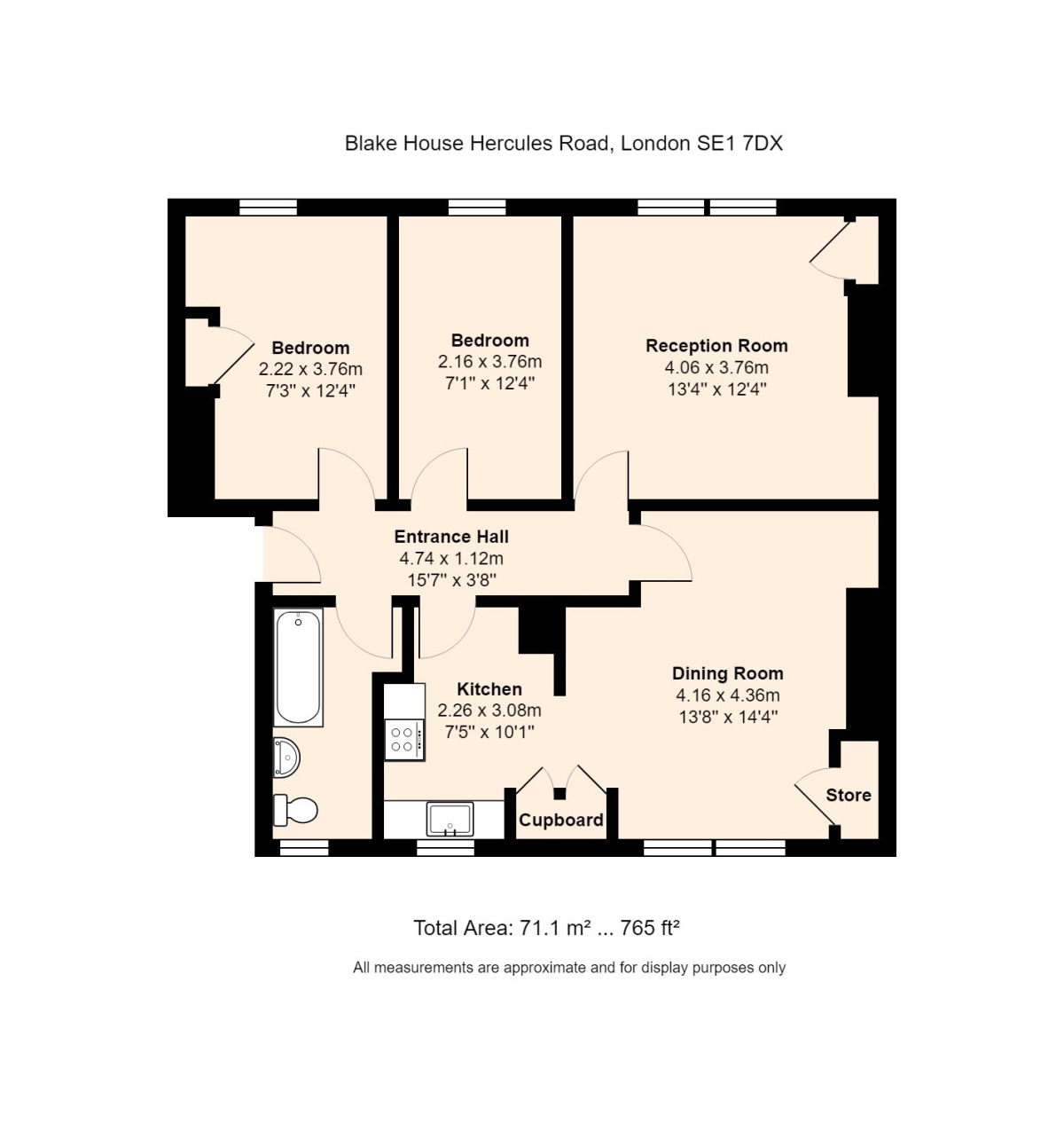 Floorplan of 3 bedroom  Flat to rent, Hercules Road, London, SE1