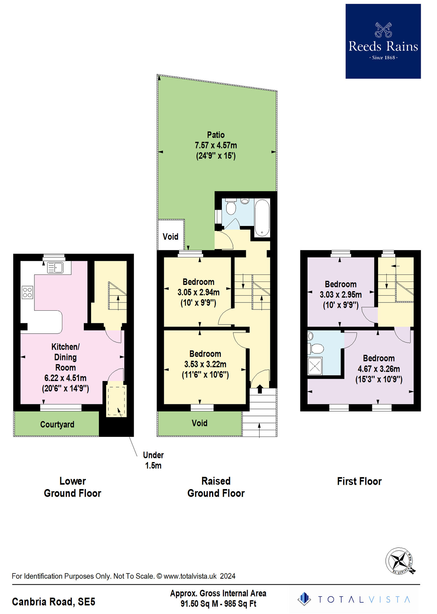 Floorplan of 4 bedroom Mid Terrace House to rent, Cambria Road, London, SE5