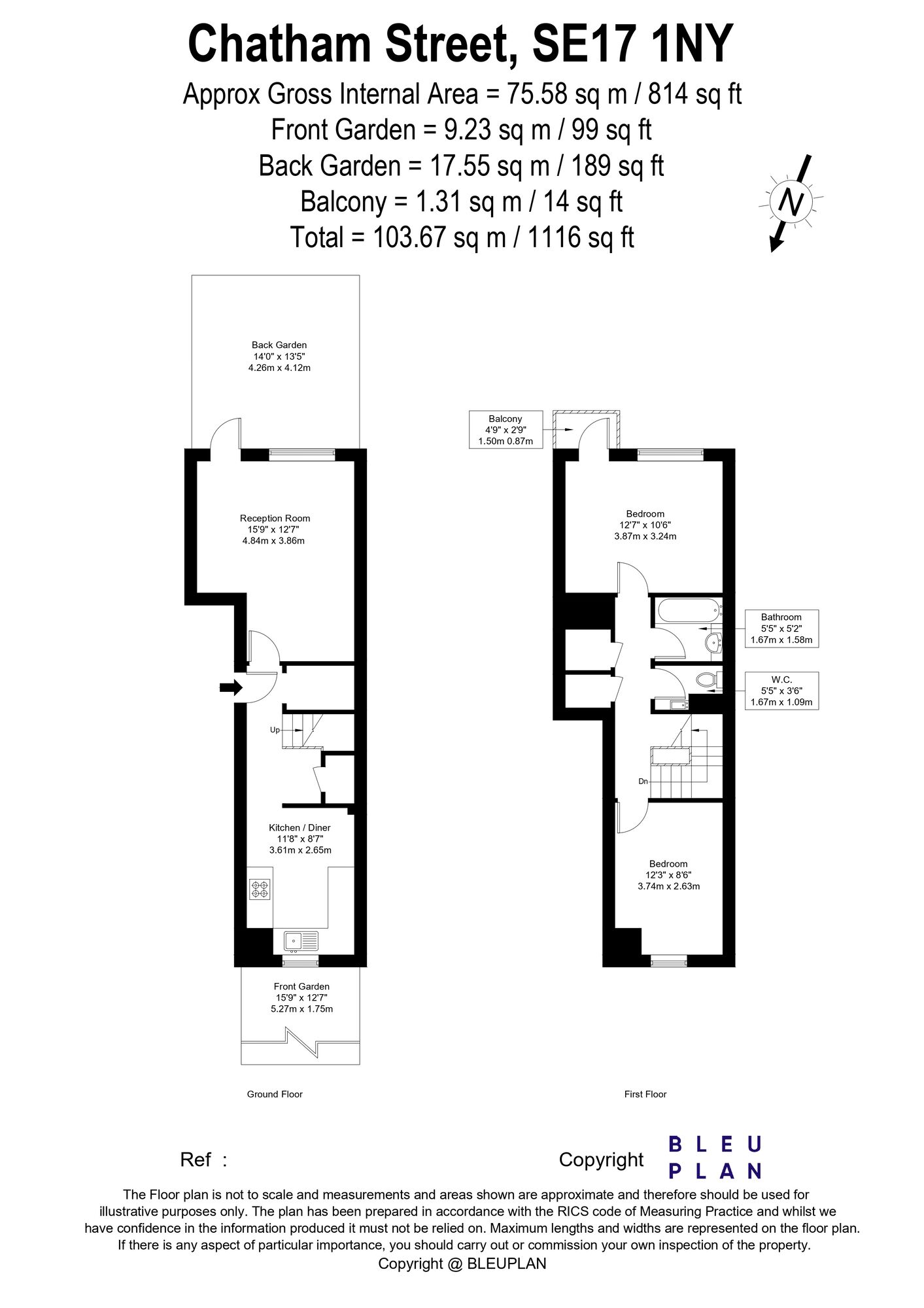 Floorplan of 2 bedroom  Flat for sale, Chatham Street, London, SE17