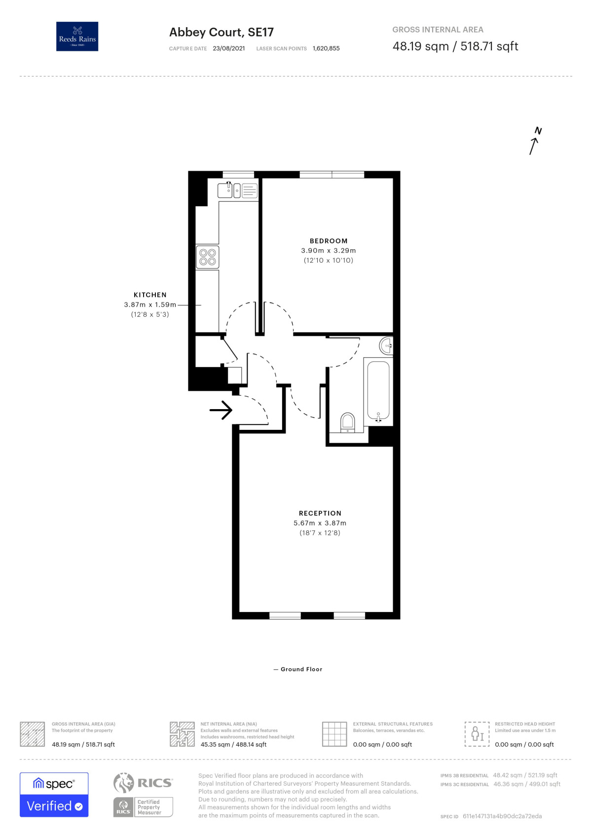 Floorplan of 1 bedroom  Flat for sale, Macleod Street, London, SE17