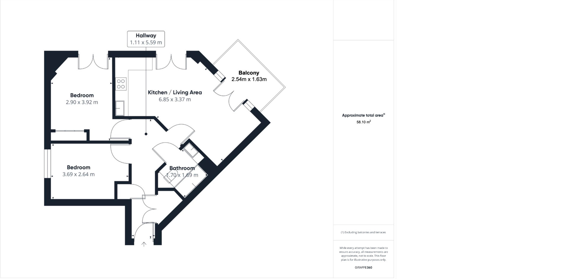 Floorplan of 2 bedroom  Flat for sale, Hutchings Street, London, E14