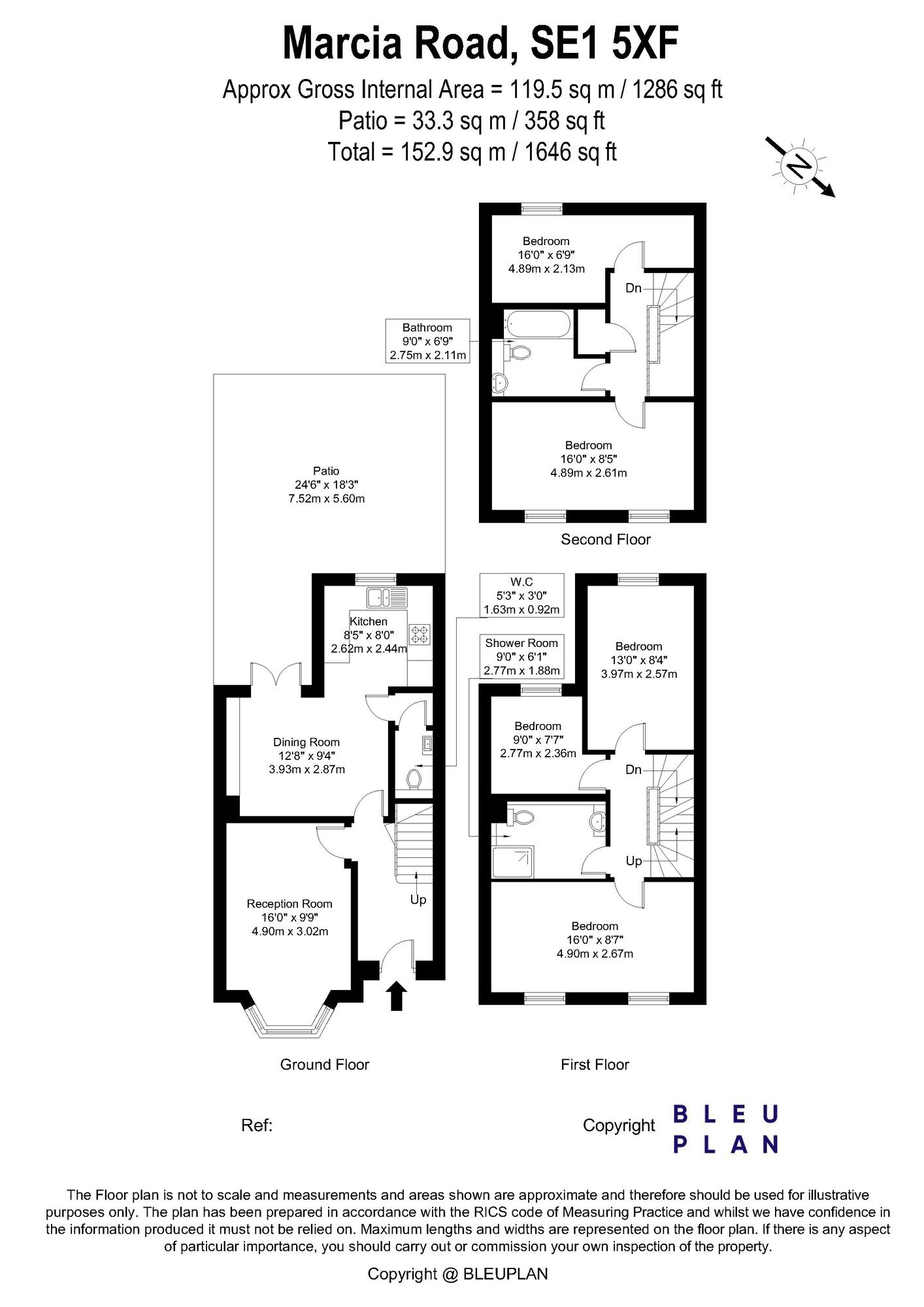 Floorplan of 5 bedroom Mid Terrace House for sale, Marcia Road, London, SE1