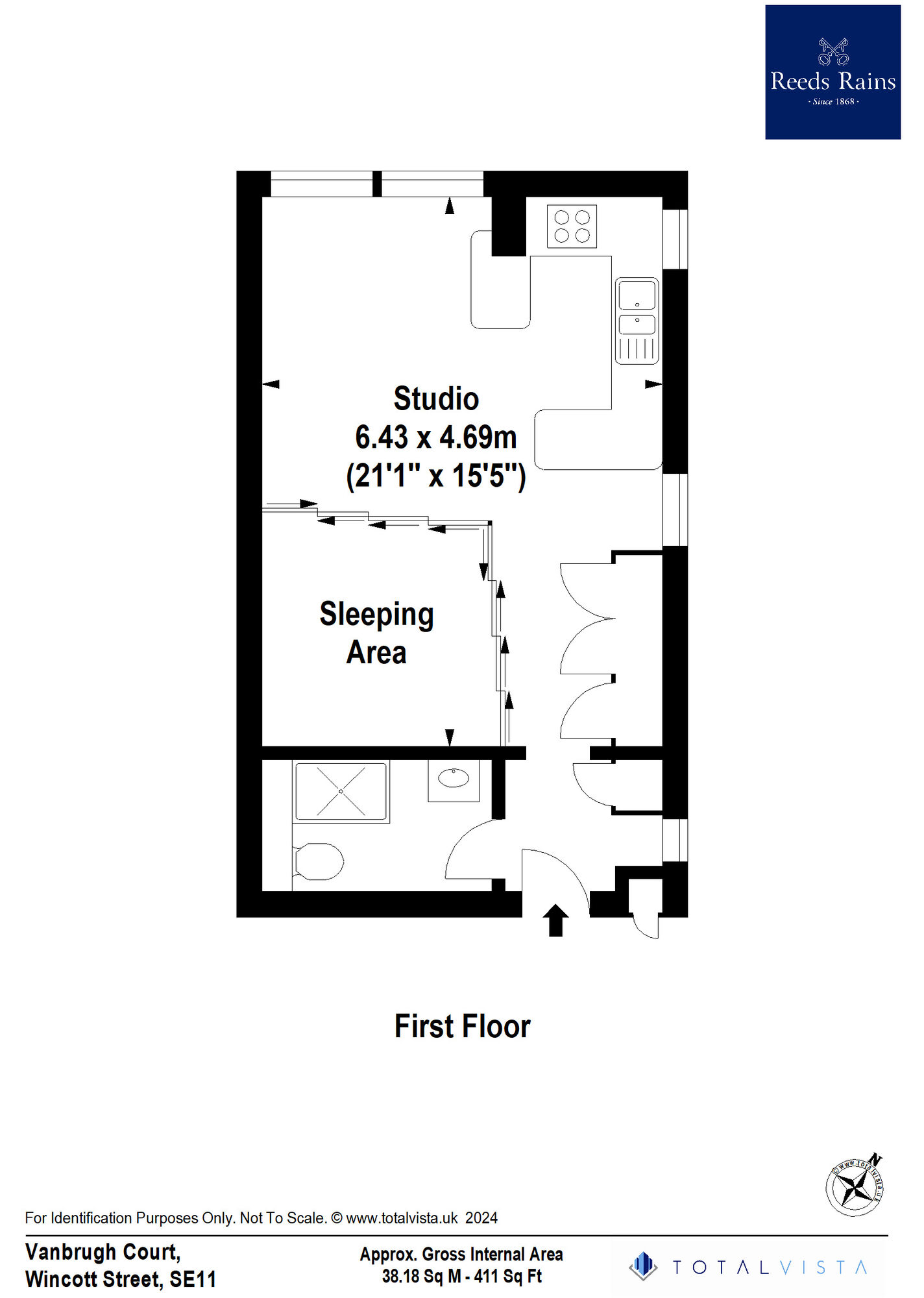 Floorplan of  Flat for sale, Wincott Street, London, SE11