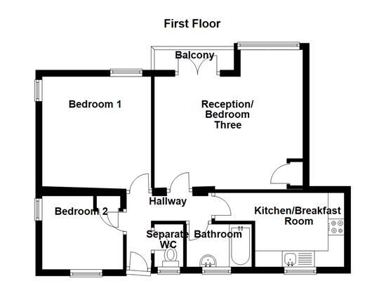 Floorplan of 2 bedroom  Flat for sale, Lambeth Road, London, SE11