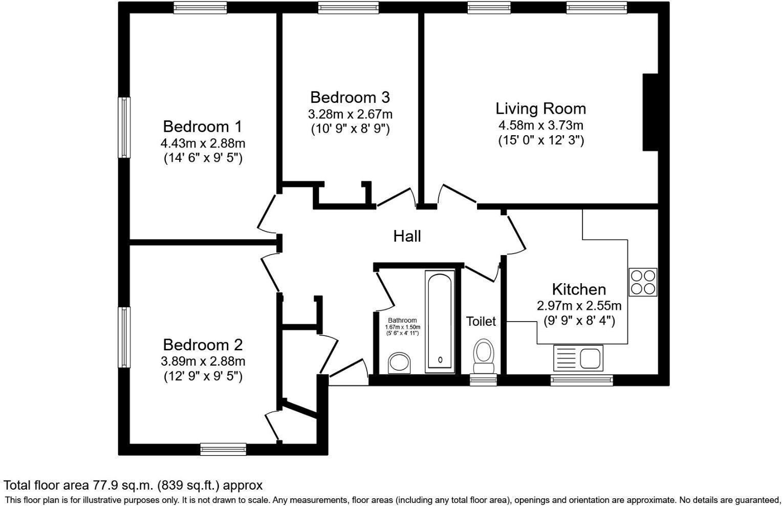 Floorplan of 3 bedroom  Flat for sale, Sharratt Street, London, SE15