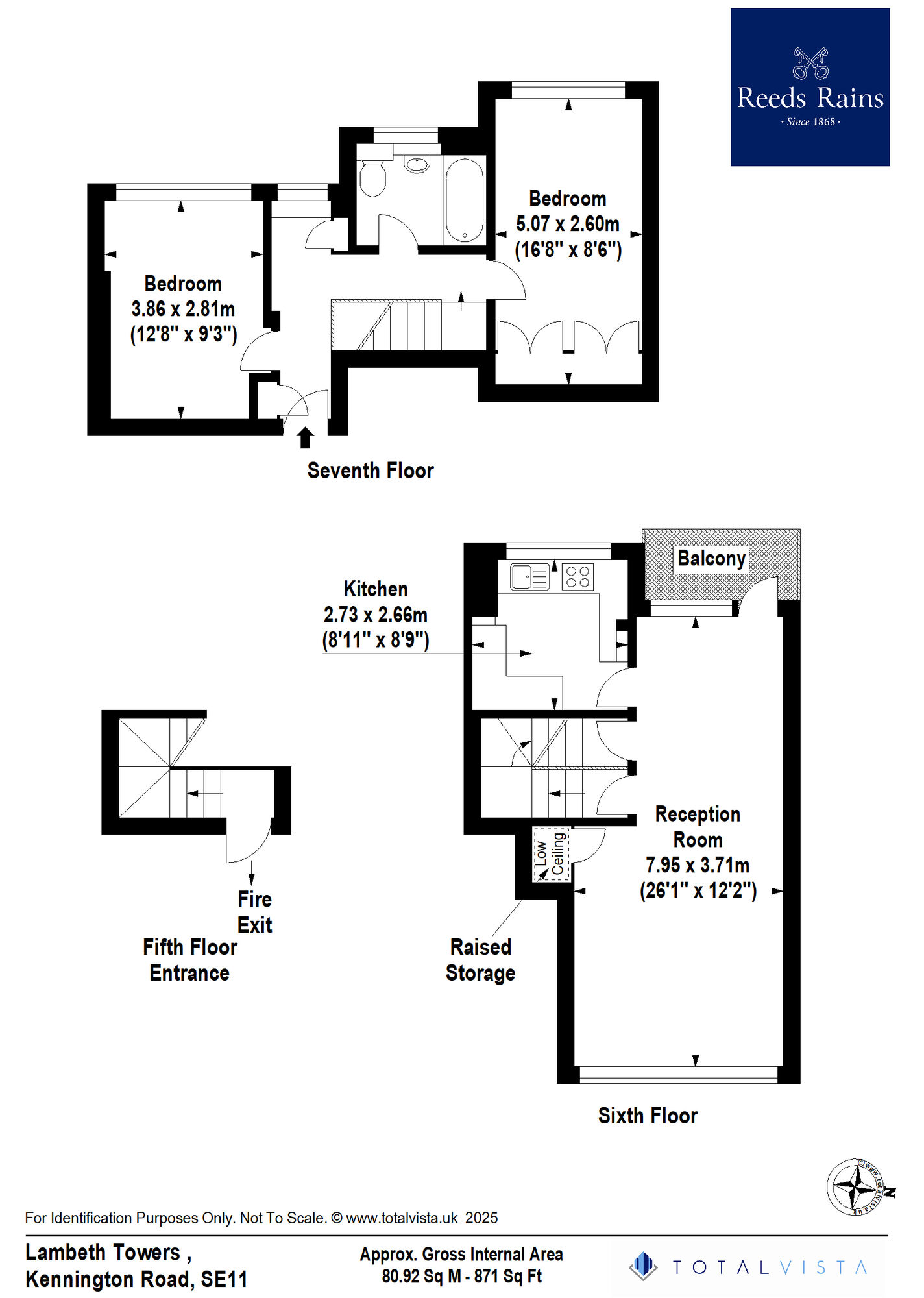 Floorplan of 2 bedroom  Flat to rent, Kennington Road, London, SE11