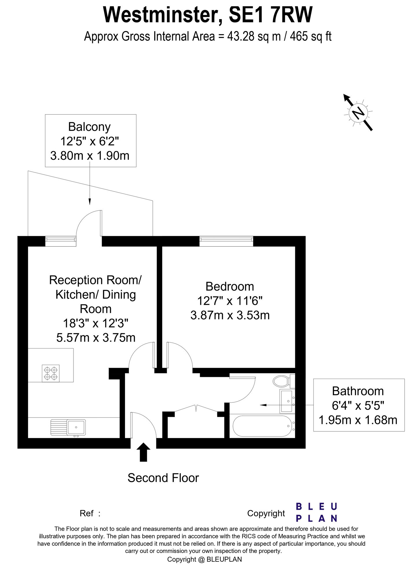 Floorplan of 1 bedroom  Flat for sale, Westminster Bridge Road, London, SE1