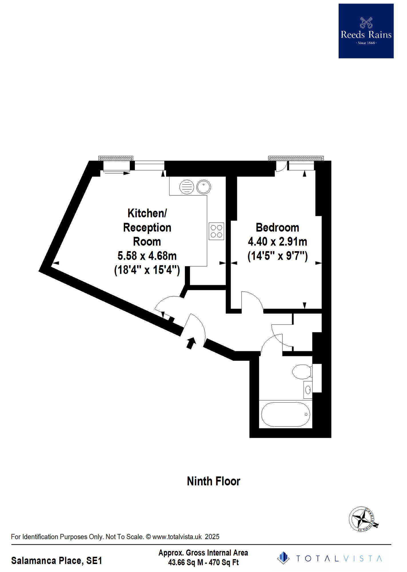 Floorplan of 1 bedroom  Flat for sale, Salamanca Place, London, SE1