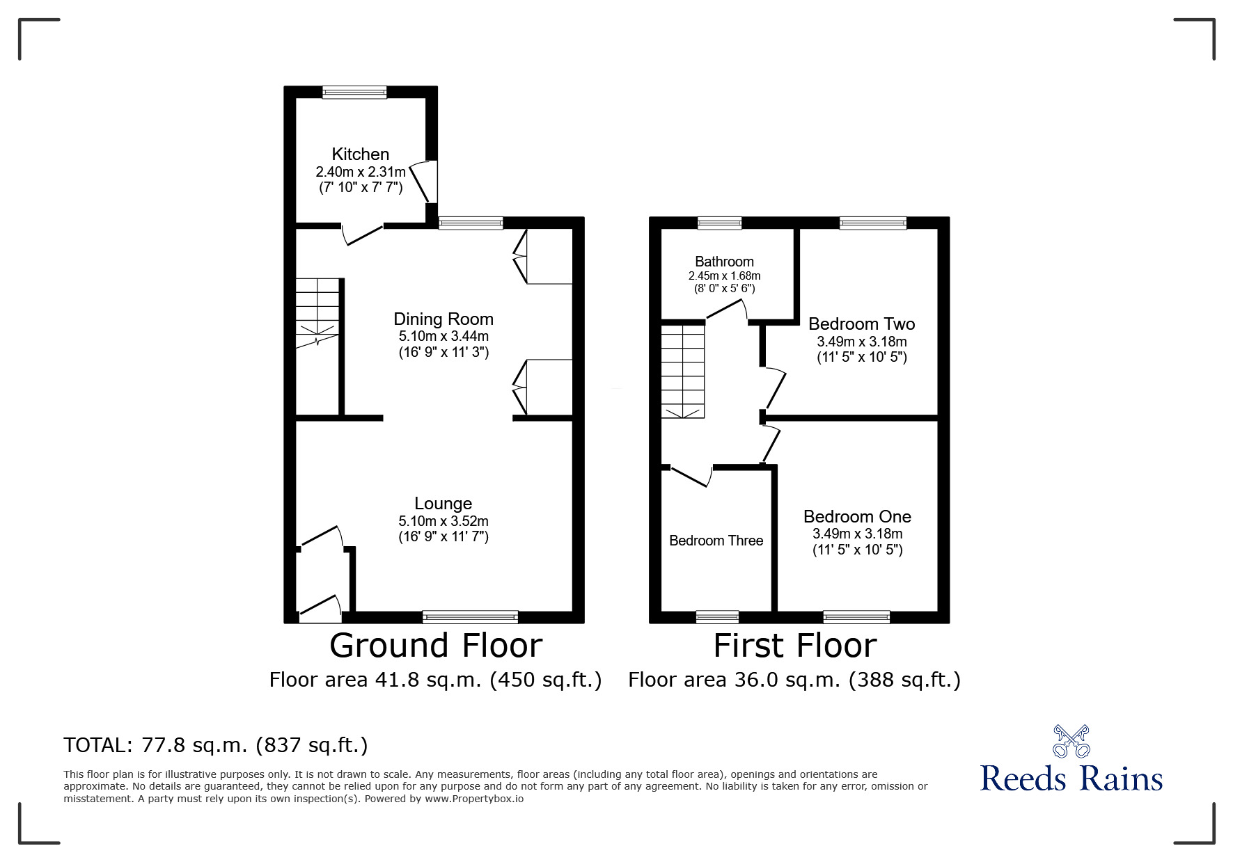 Floorplan of 3 bedroom Mid Terrace House for sale, East Street, Farington, Lancashire, PR25