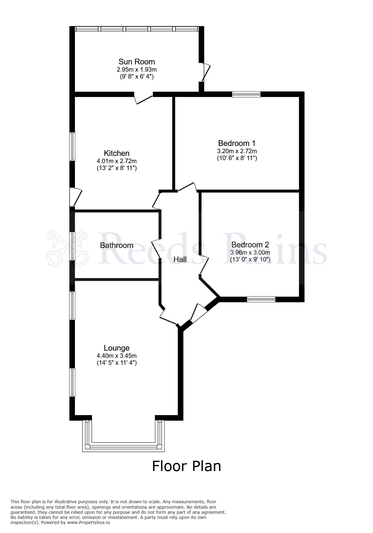 Floorplan of 2 bedroom Semi Detached Bungalow for sale, Lune Drive, Leyland, Lancashire, PR25